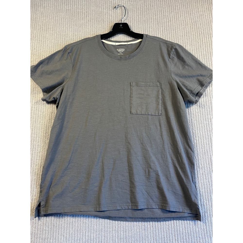 REI Co-op T Shirt Mens L Gray 100% Cotton Short Sleeve Pocket Large Outdoor